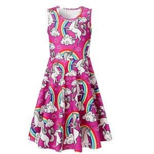 Unicorn rainbows girls dress